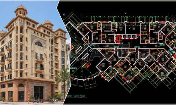 9 months ago
                

                
             1,38444. Free Download – Ground Floor Architectural CAD Plan of High-Rise Apartment Building