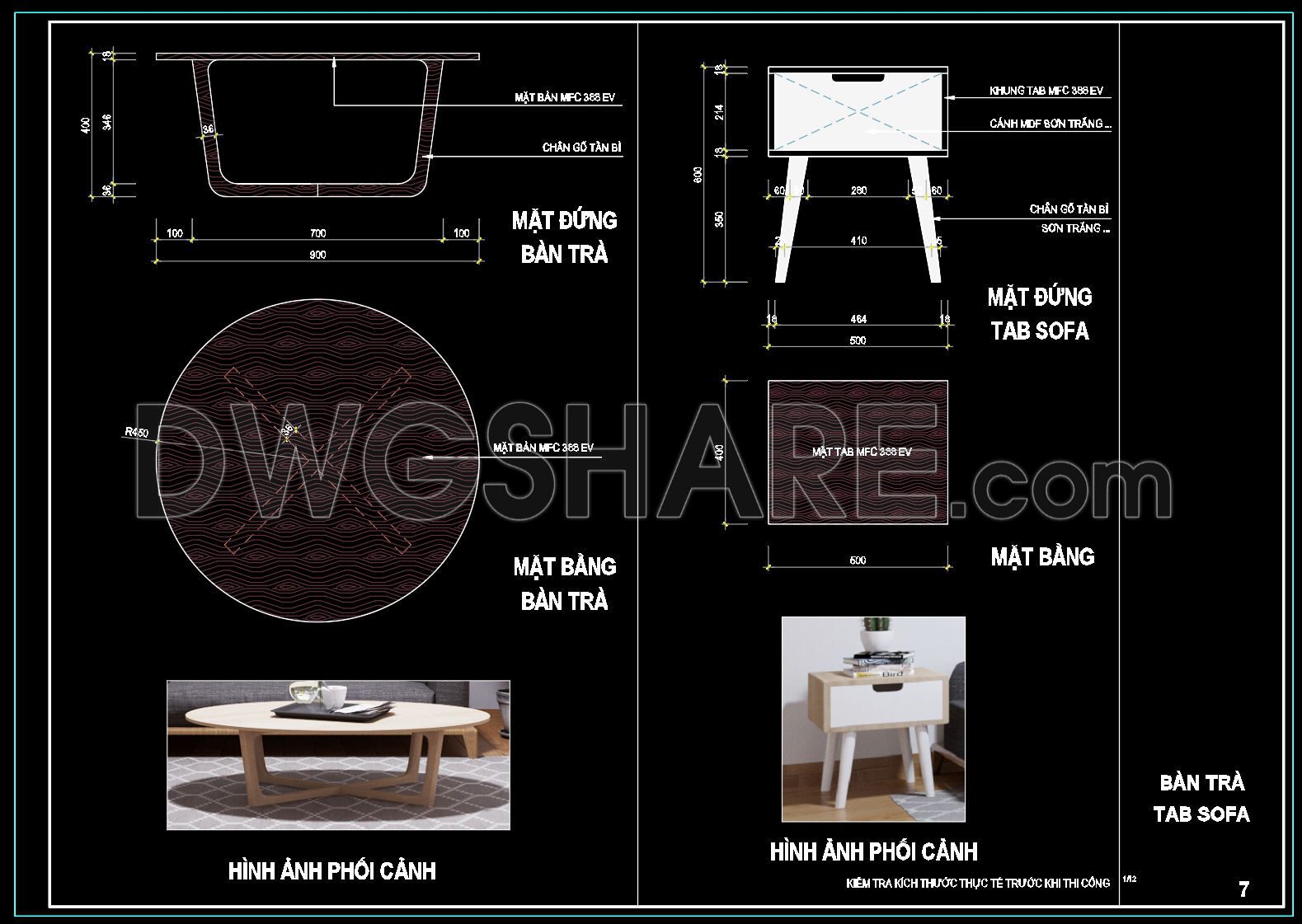 46. Free Download CAD Drawings of Coffee Table and Side Table Production Details (DWG File) (1)