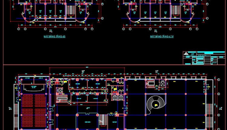 47. Free Download – Architectural Cad Floor Plans Of An Administrative And Media Center Building