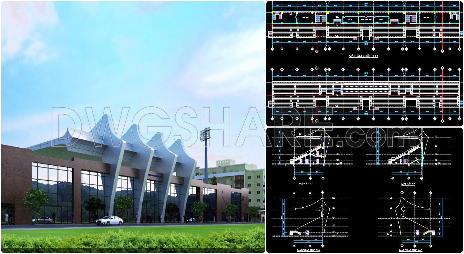 48. Download Exterior Stadium Grandstand Design Autocad Dwg Drawing (1)