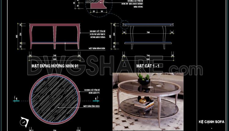 49. Free download of CAD drawings for living room coffee table details (1)