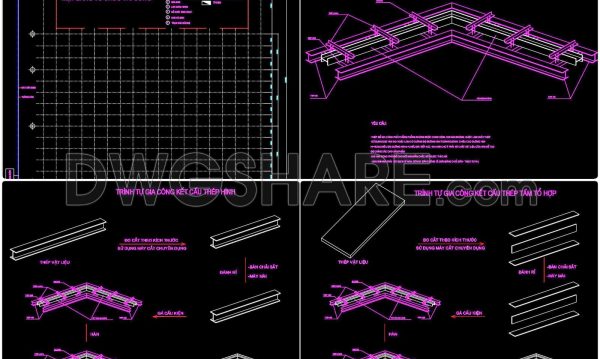 9 months ago
                

                
             66855. Free Download CAD Construction Drawings of Steel Structure Method