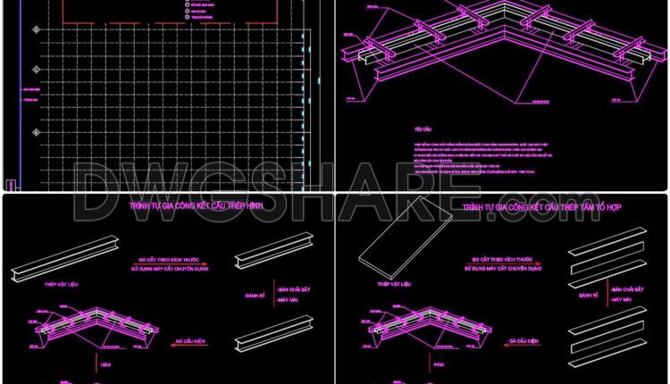 55. Free Download CAD Construction Drawings of Steel Structure Method (4)