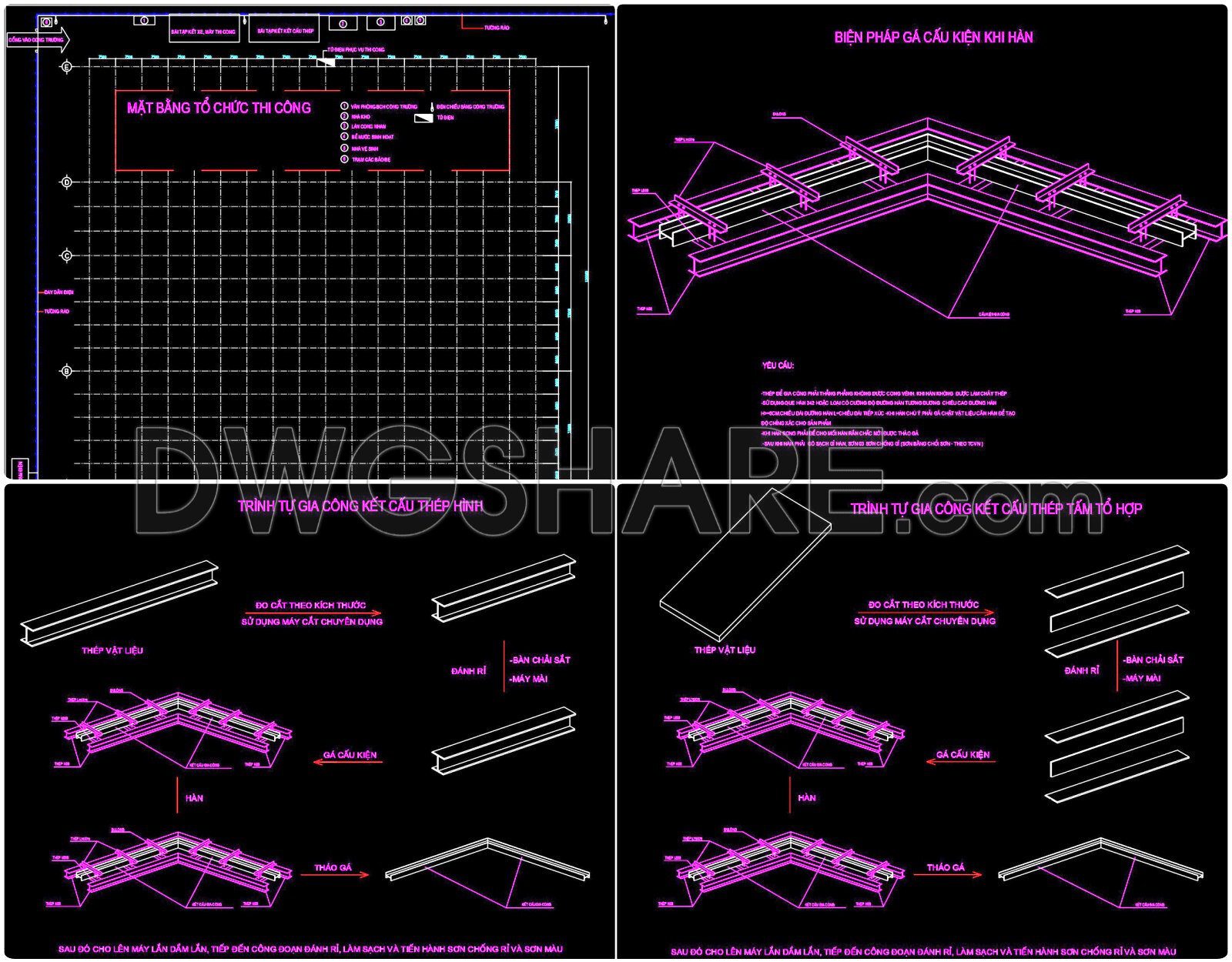 55. Free Download CAD Construction Drawings of Steel Structure Method (1)