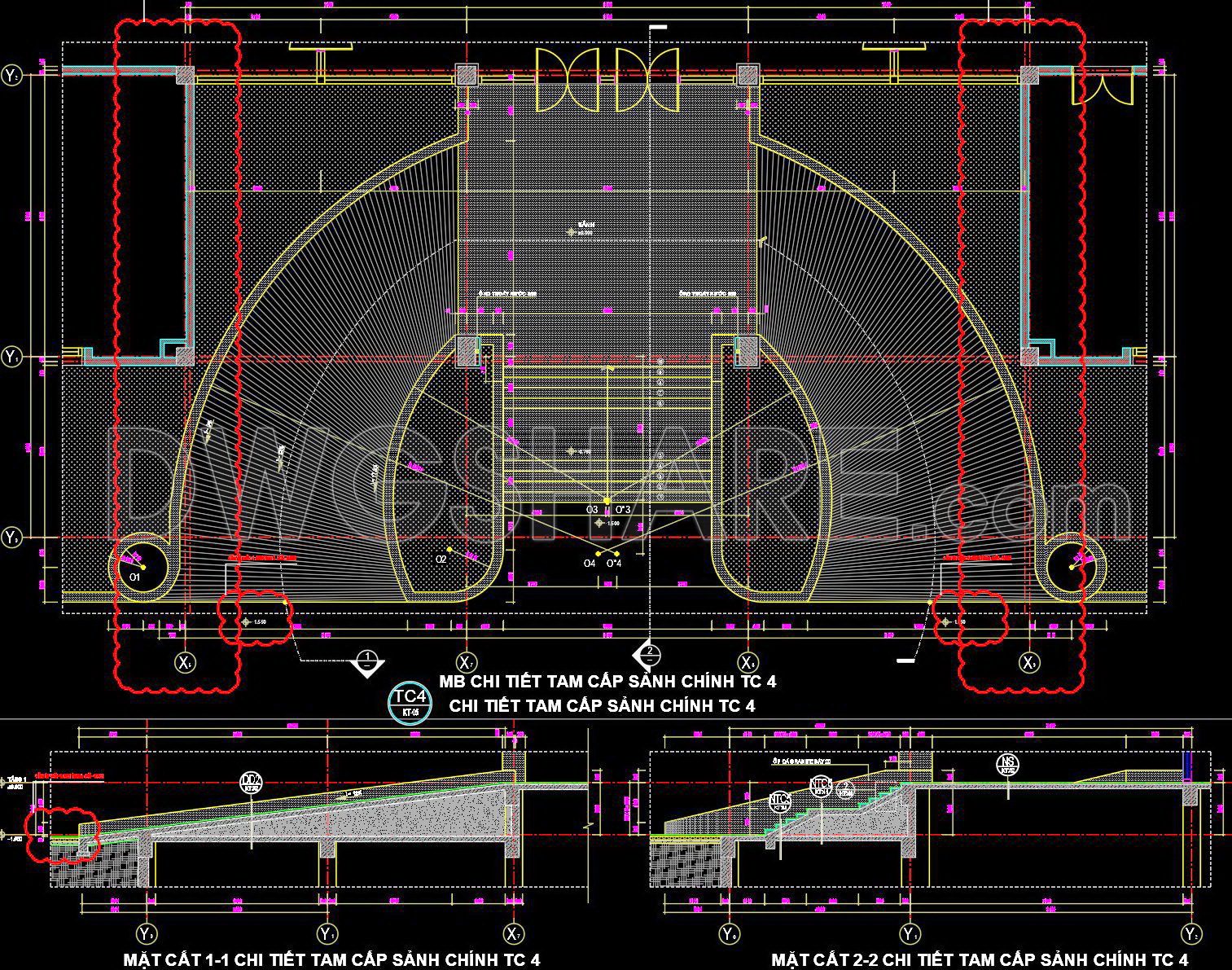 574. Free Download CAD Drawings – Detailed Main Lobby Stair TC4 (1)