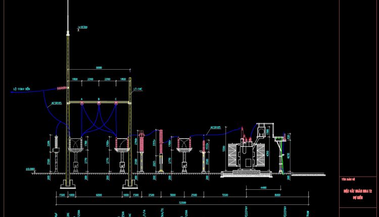 63. Free Download – 110kv Substation Equipment Arrangement Section Cad Drawing