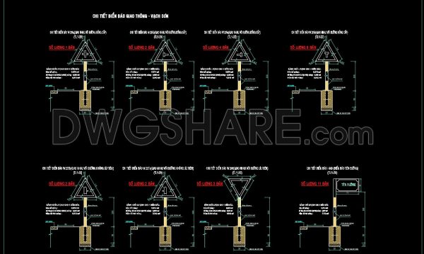 66. Free Download – CAD Drawings of Traffic Signs and Road Markings for At-Grade Intersections