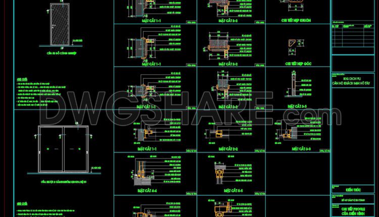 734. Free Download Typical Door Profile CAD Detail Drawings for Hotel Building (2)