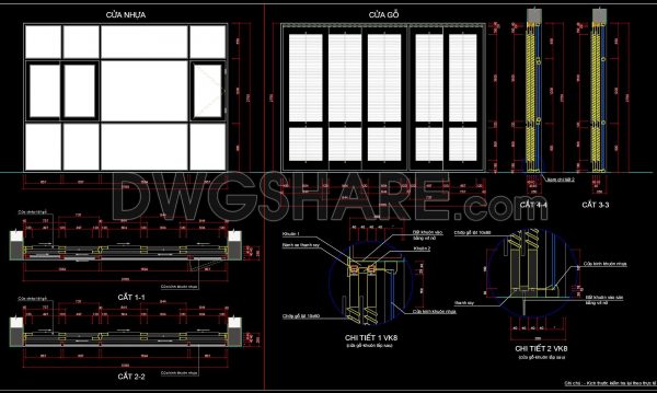 735. Free Download – Two-Layer Window Drawing (Exterior Glass, Interior Wood)