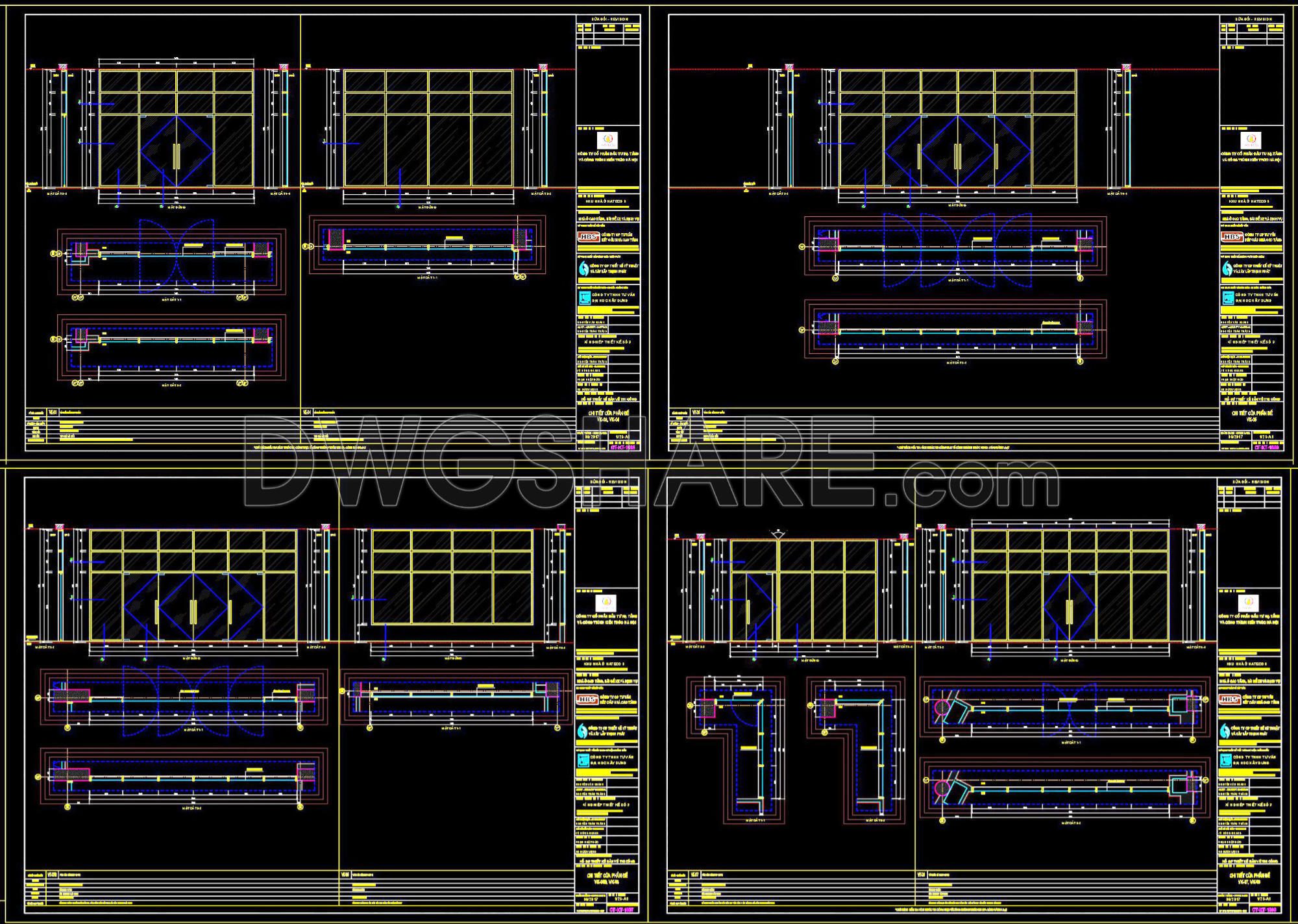 736. Get Free Detailed CAD Drawings of Doors and Windows for Download (2)