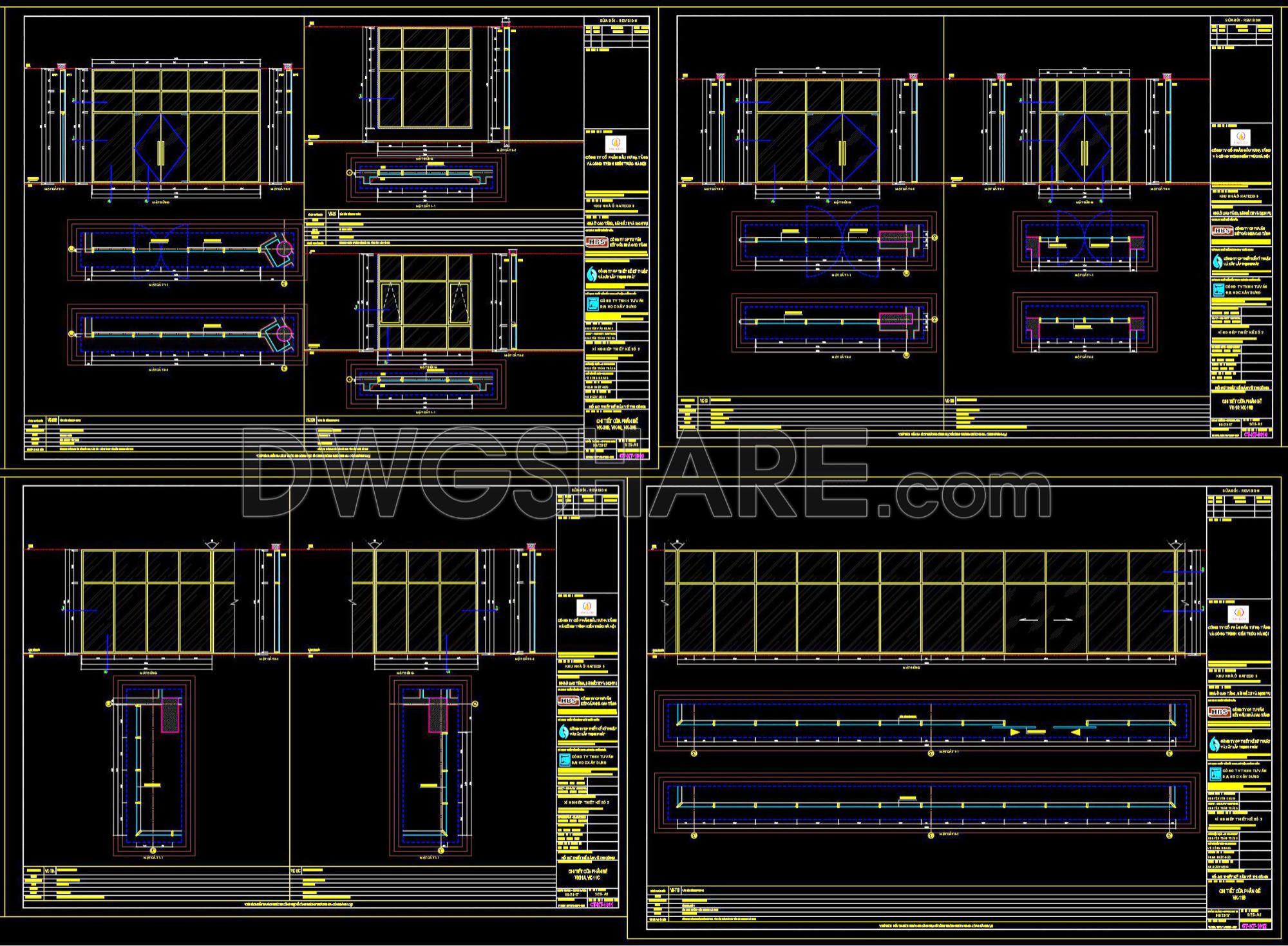 736. Get Free Detailed CAD Drawings of Doors and Windows for Download (3)