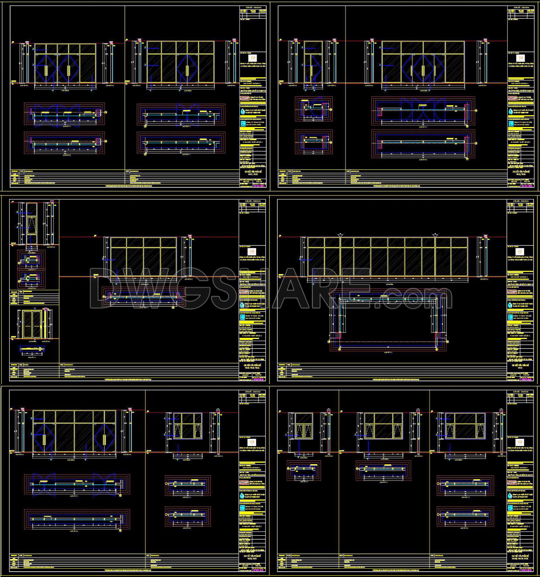 736. Get Free Detailed CAD Drawings of Doors and Windows for Download (4)