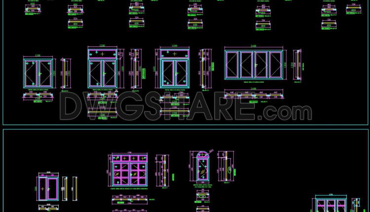 739. Download Free DWG CAD Details of Doors and Windows (1)