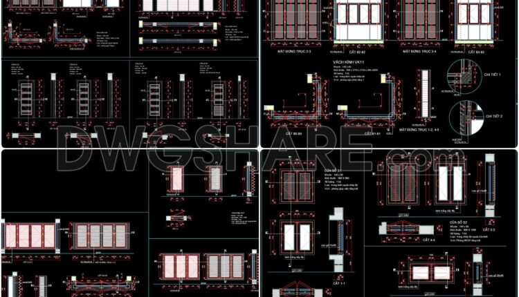 771. Download Free DWG CAD Details of Doors and Windows (3)