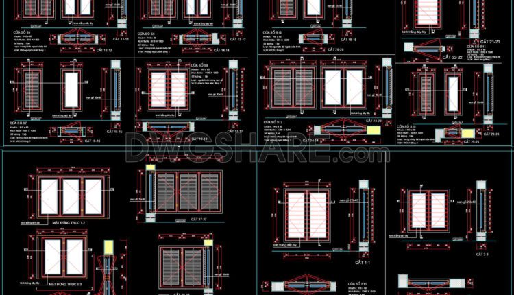 771. Download Free DWG CAD Details of Doors and Windows (1)