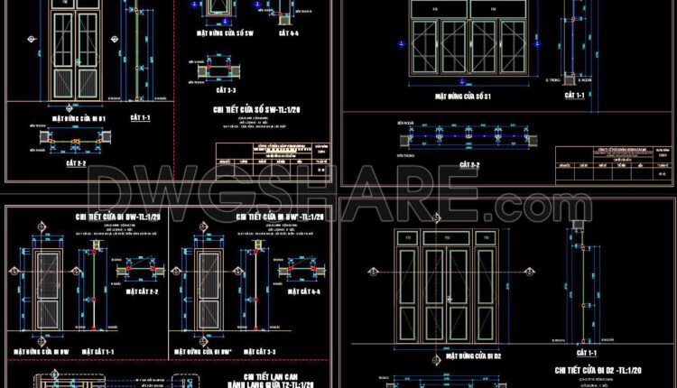 783. Download Free DWG CAD Details of Doors and Windows (1)