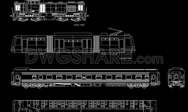 96. Free Download Diesel and Electric Train AutoCAD Drawings