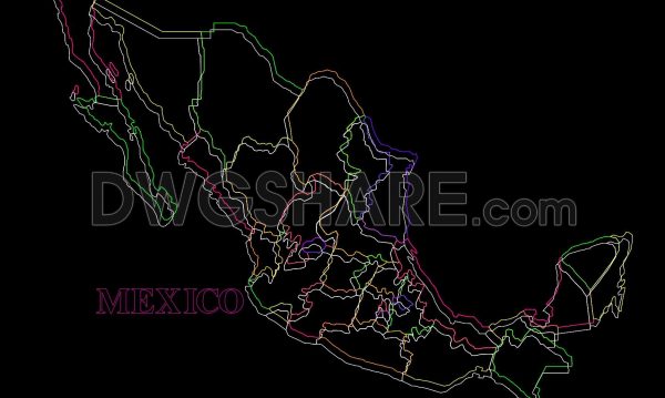 Mexico Map AutoCAD File Download