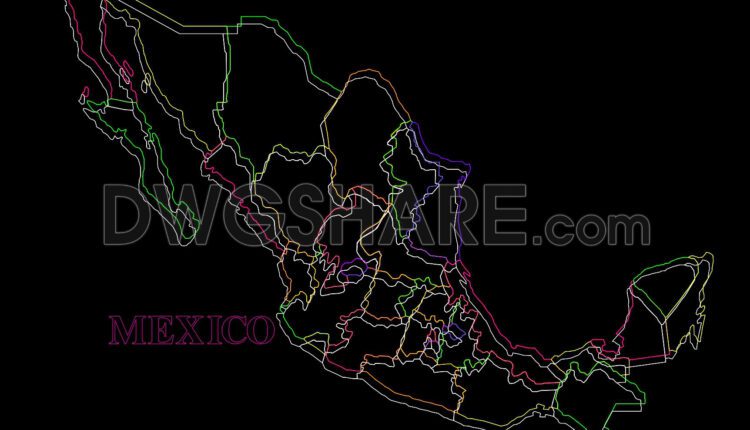 Mexico Map AutoCAD File Download (1)