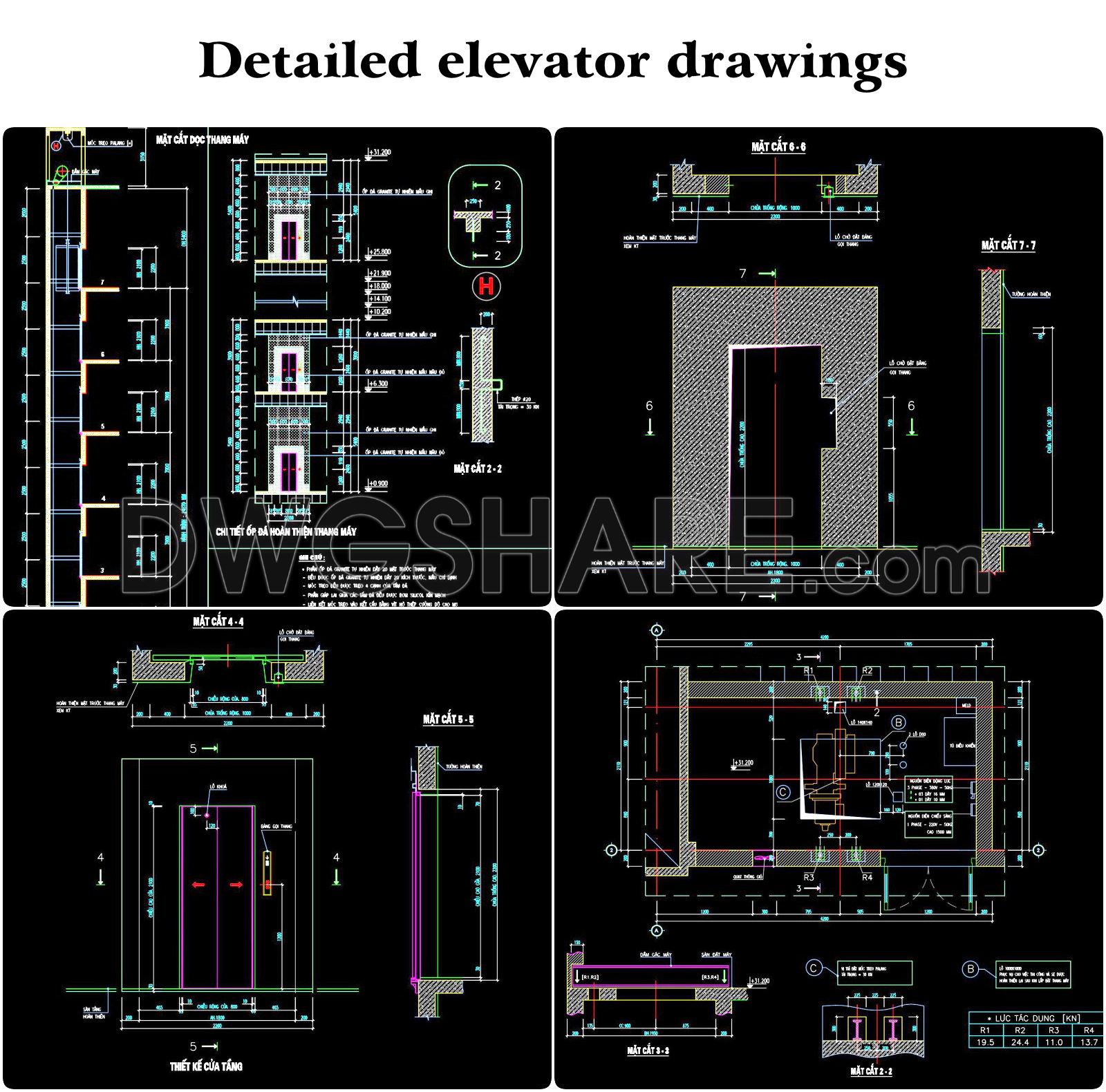 101. Detailed Elevator Drawings