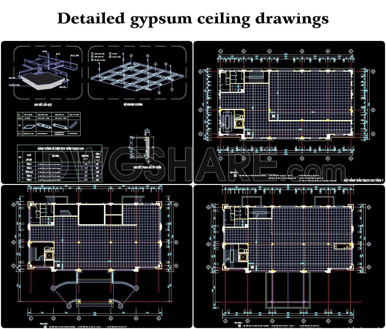 101. Detailed Gypsum Ceiling Drawings