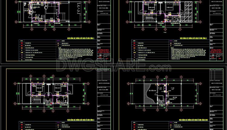 132. Free download electrical and internet cad drawings for 4-storey house (6)