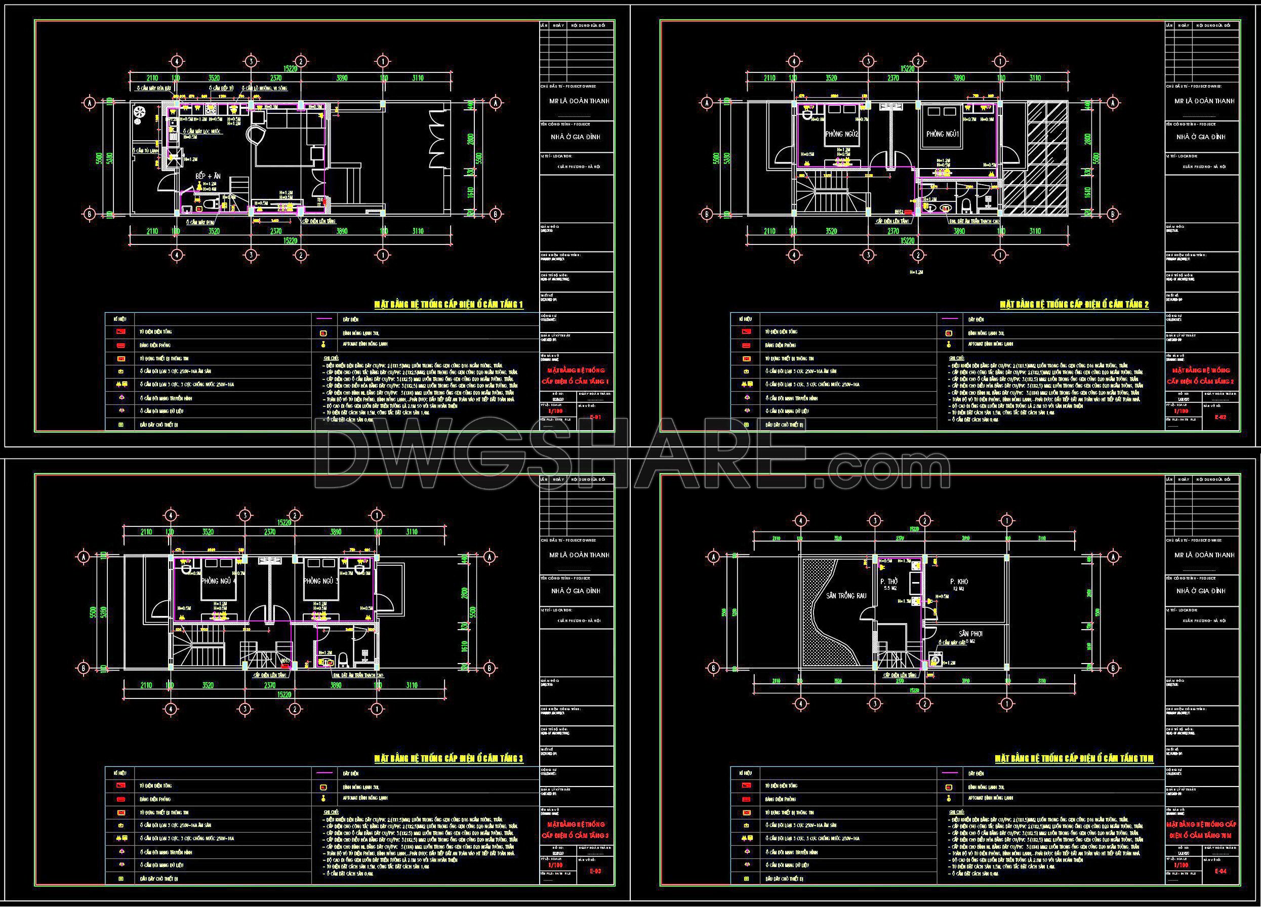 132. Free download electrical and internet cad drawings for 4-storey house (6)