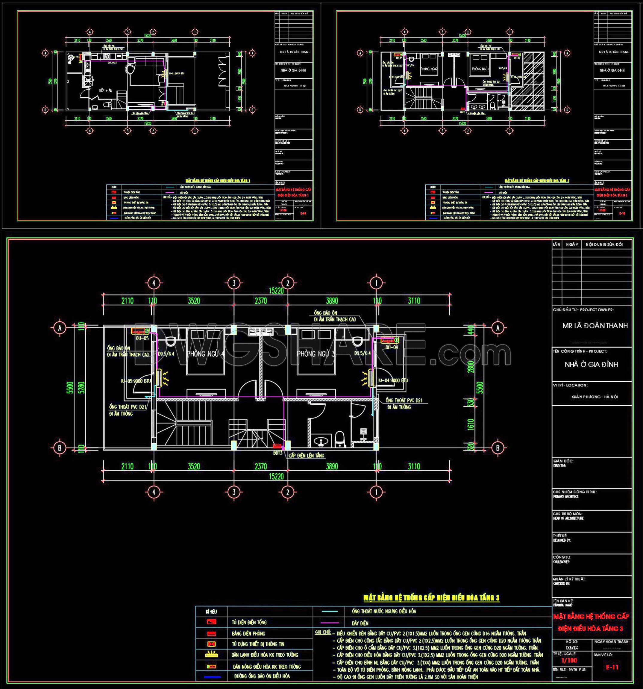 132. Free download electrical and internet cad drawings for 4-storey house (1)