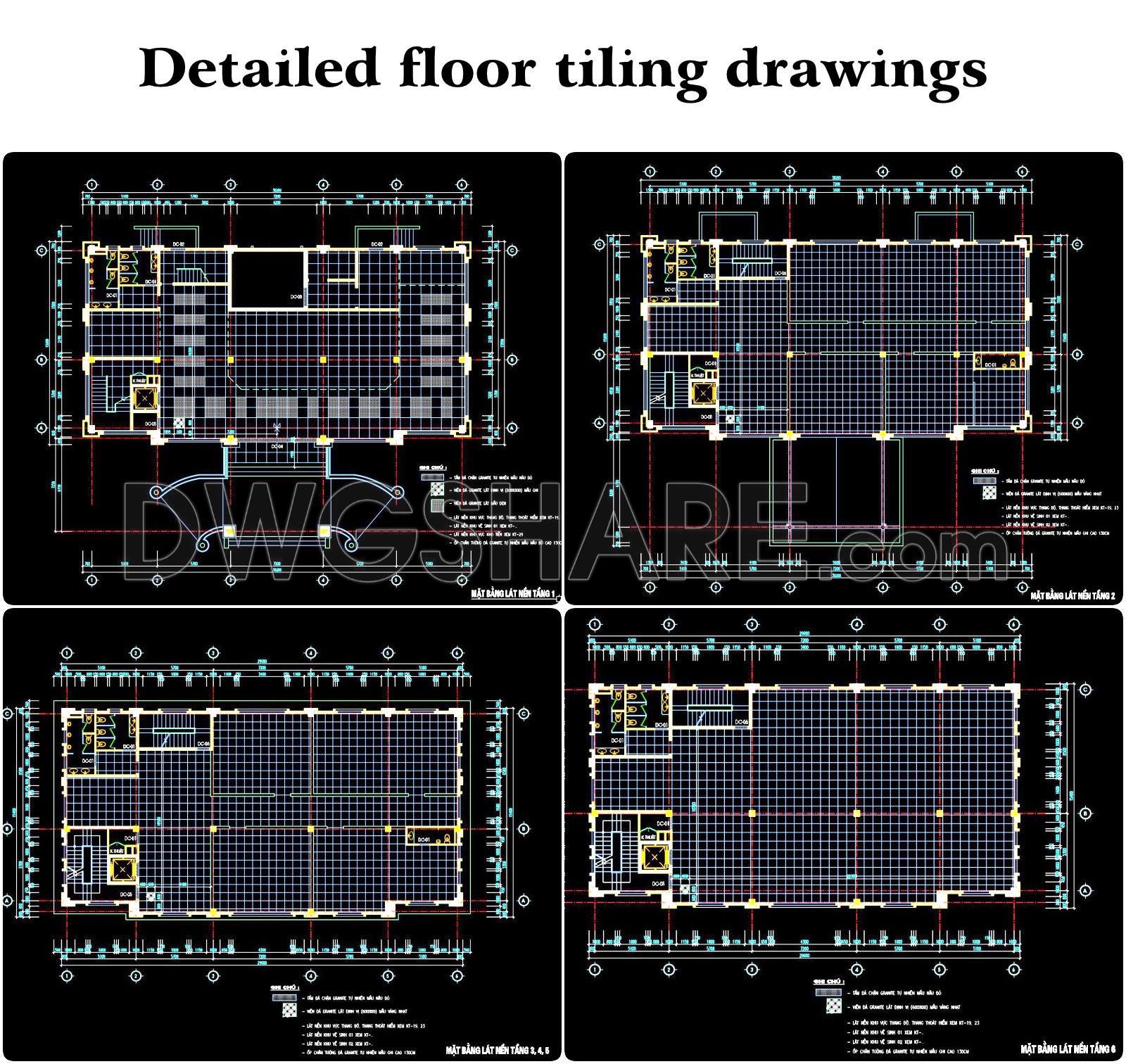 133. Download Free Technical Floor Tiling Drawings Of A 7‑storey Bank Building