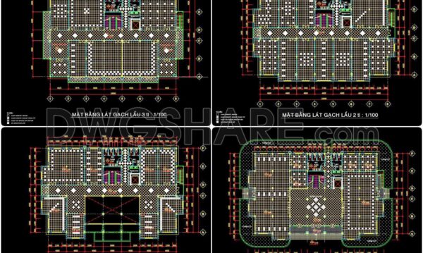 8 months ago
                

                
             600134. Free Download CAD Floor Tile Layout – 4-Story Building Design
