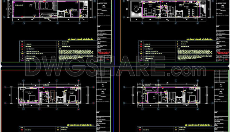 135. Free download electrical and internet cad drawings for 4-storey house (4)