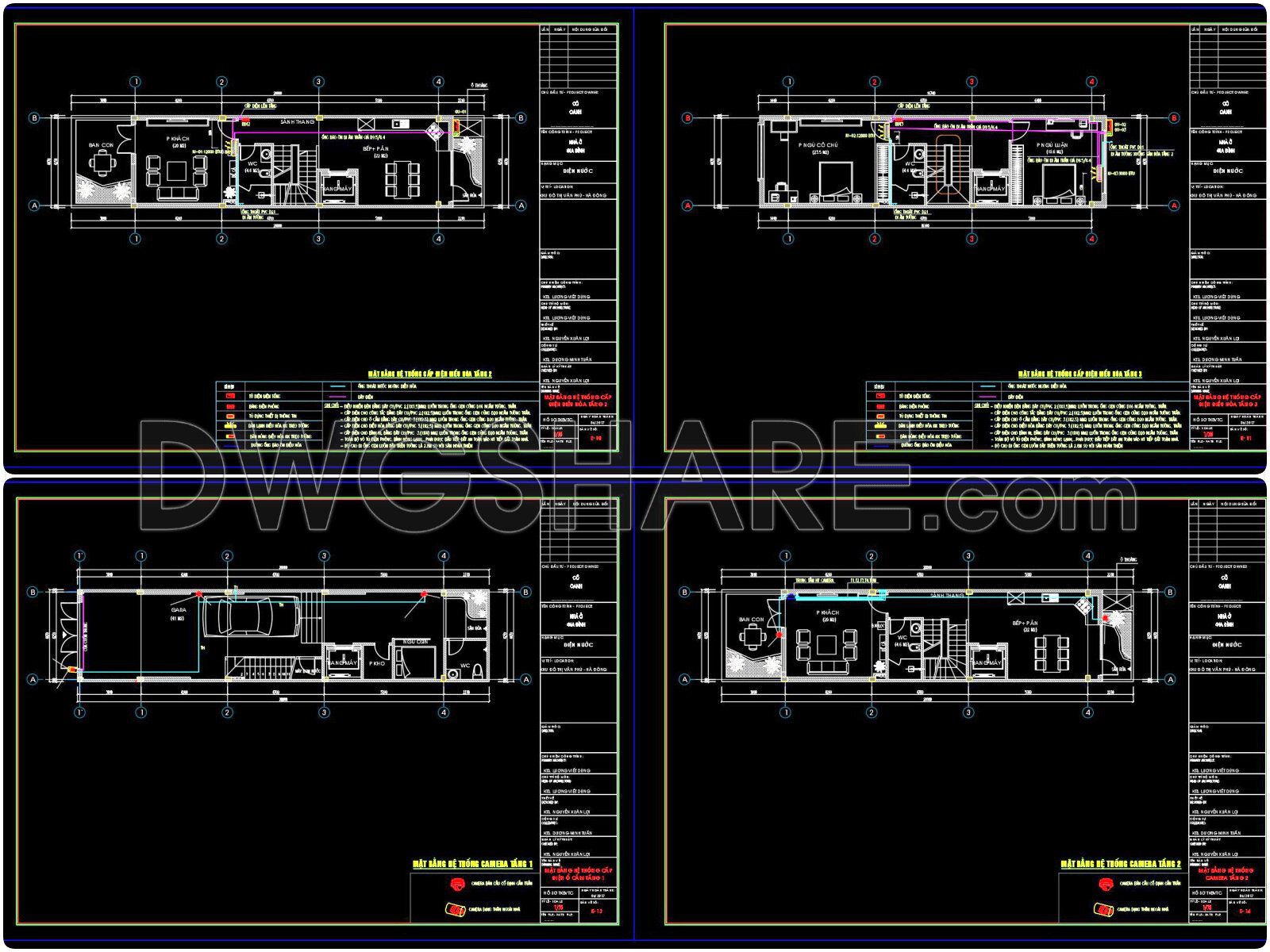 135. Free download electrical and internet cad drawings for 4-storey house (3)