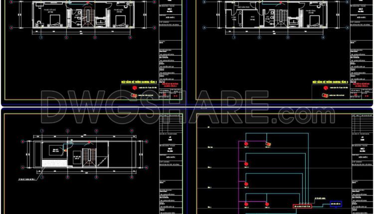 135. Free download electrical and internet cad drawings for 4-storey house (3)