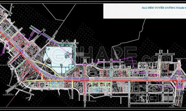 154. Free Download Traffic Planning Cad Drawing For Both Sides Of Ring Road 3