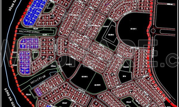 156. Download Detailed 1-500 Master Plan Cad Drawing – Saigon Riverside Villa Area, Binh Duong