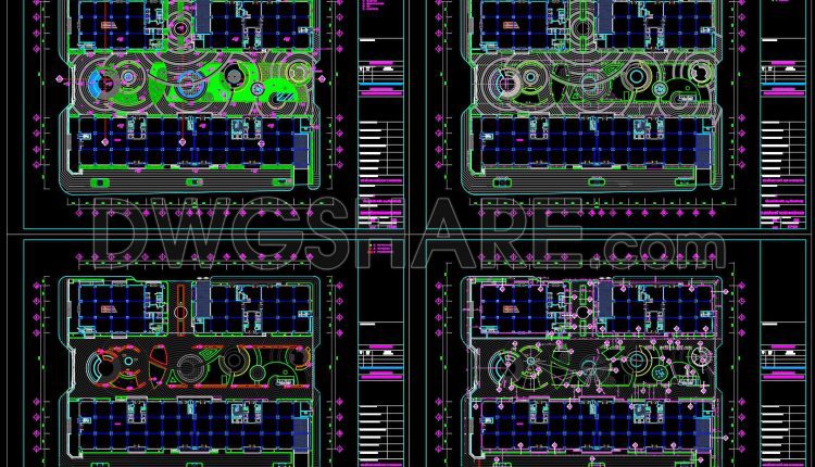 169. Download The Complete Detailed Cad Drawings Of Garden Design For The Mixed-use Residential And Commercial Area (2)
