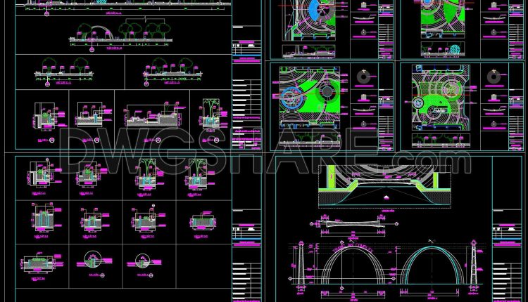 169. Download The Complete Detailed Cad Drawings Of Garden Design For The Mixed-use Residential And Commercial Area (4)