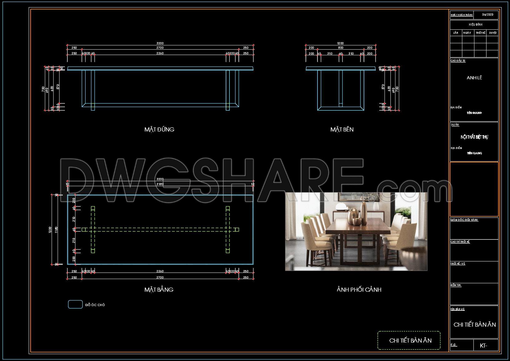 190. Free CAD Drawing Modern Dining Table Design (1)