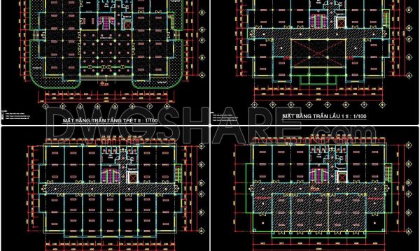 194. Free Download CAD Drawings of Ceiling and Lighting Layout for Building Design