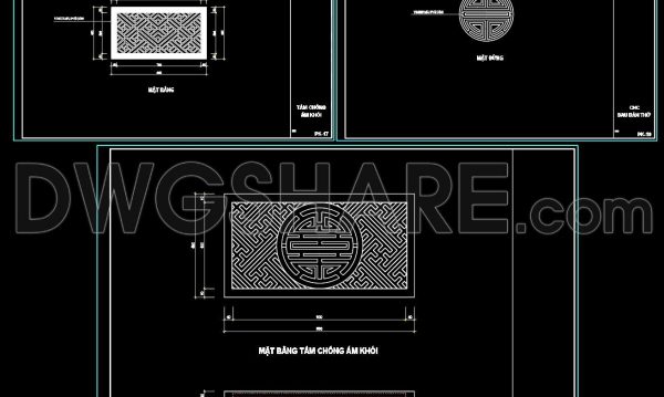 223. Tải miễn phí bản vẽ CAD chi tiết tấm CNC chống ám khói cho bàn thờ