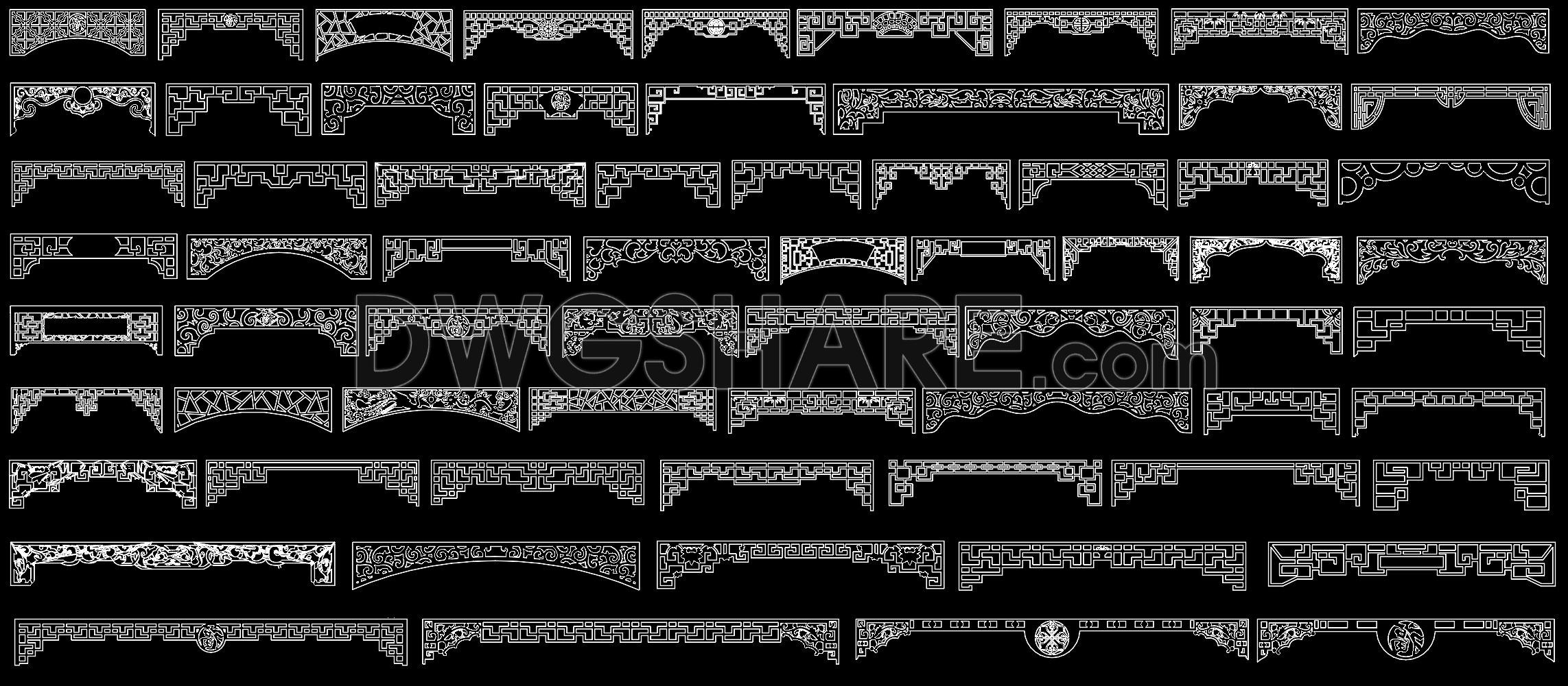 241. CAD Drawings of Chinese Architectural Patterns – Free Download (1)