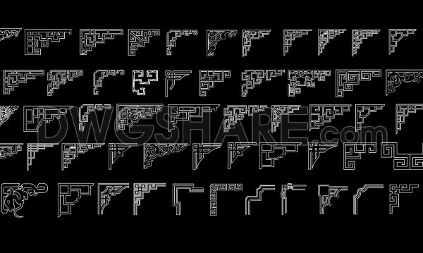 242. CAD Library of Decorative and Classical Carved Patterns – Free Download