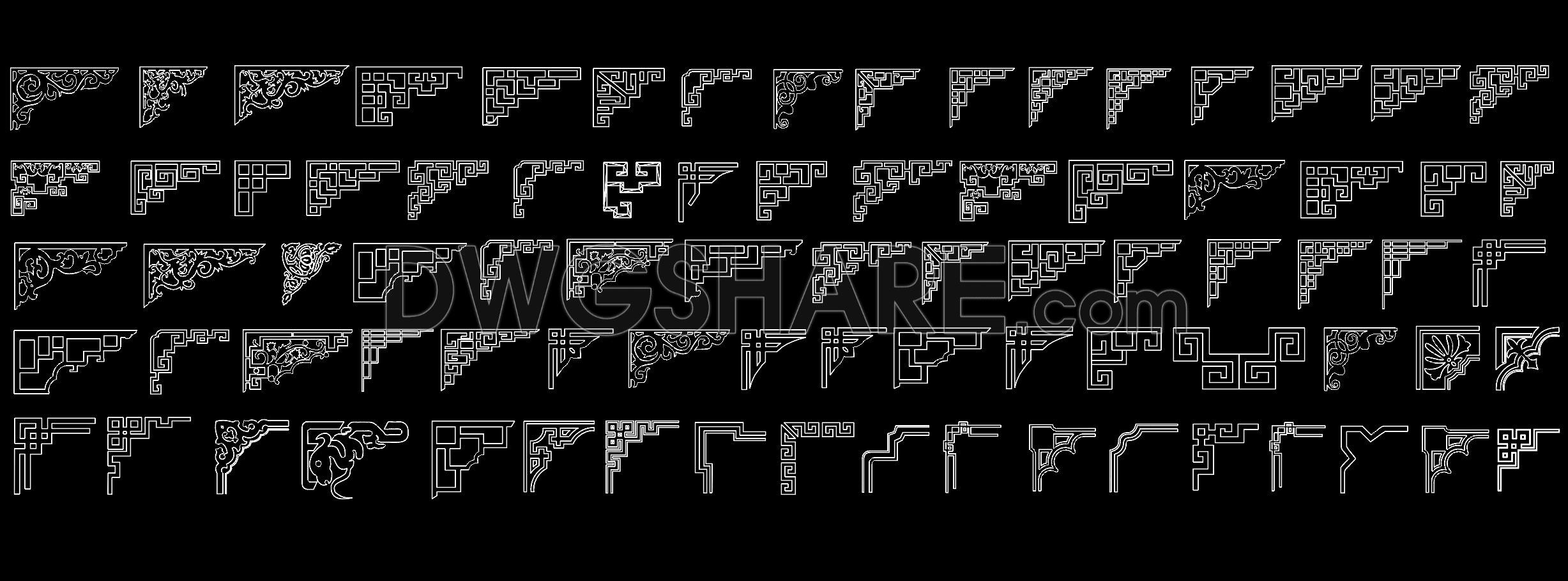 242. CAD Library of Decorative and Classical Carved Patterns – Free Download (1)