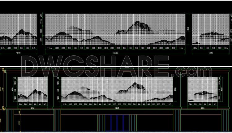 243. Free Download CAD Drawing Perforated Aluminum Panel Layout for Facade Artwork (1)
