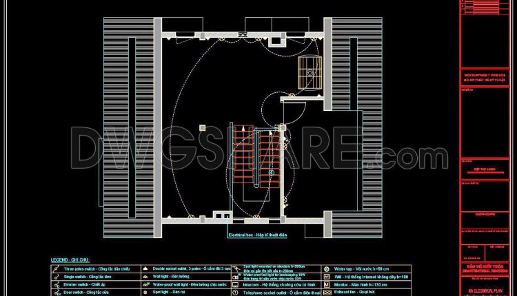 306. CAD drawings for detailed electrical designs for a 4-story townhouse (2)