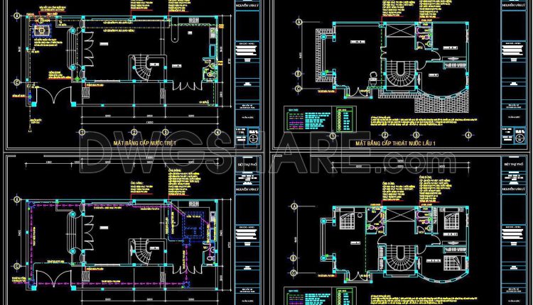 313.-cad-drawings-detailing-the-design-of-water-supply-and-drainage-systems-for-a-2-story-townhouse-1
