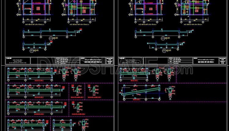 344. Free Download of Structural CAD Drawings for 5.7m x 8.5m Reinforced Concrete Townhouse (4)