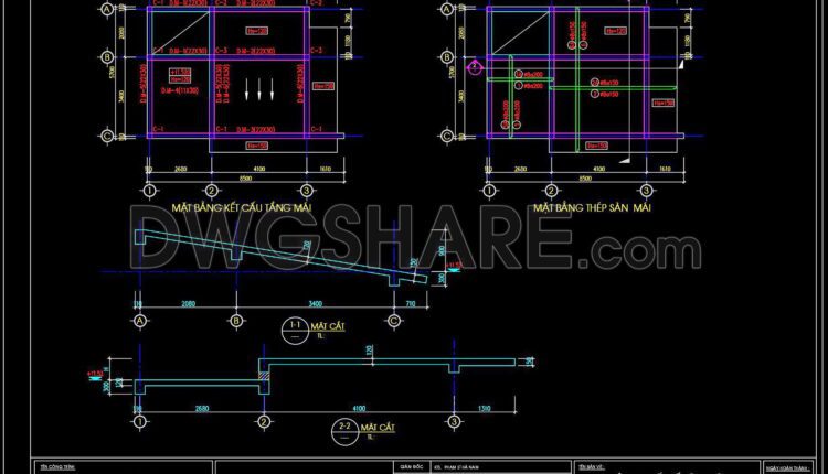 344. Free Download of Structural CAD Drawings for 5.7m x 8.5m Reinforced Concrete Townhouse (3)
