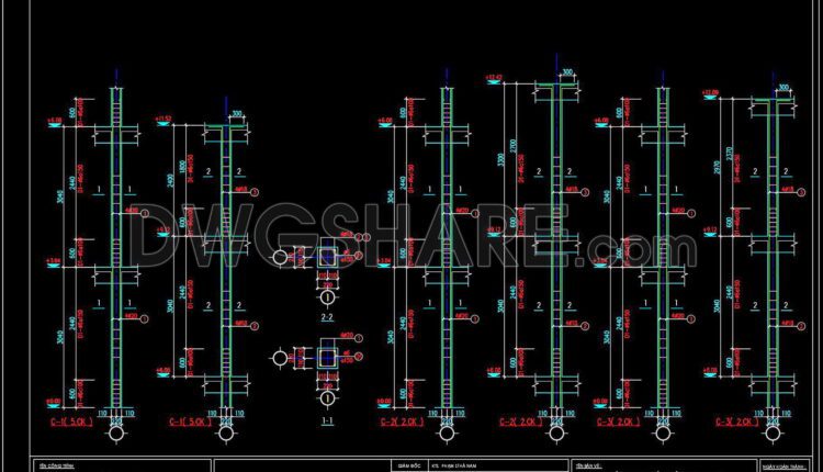 344. Free Download of Structural CAD Drawings for 5.7m x 8.5m Reinforced Concrete Townhouse (2)