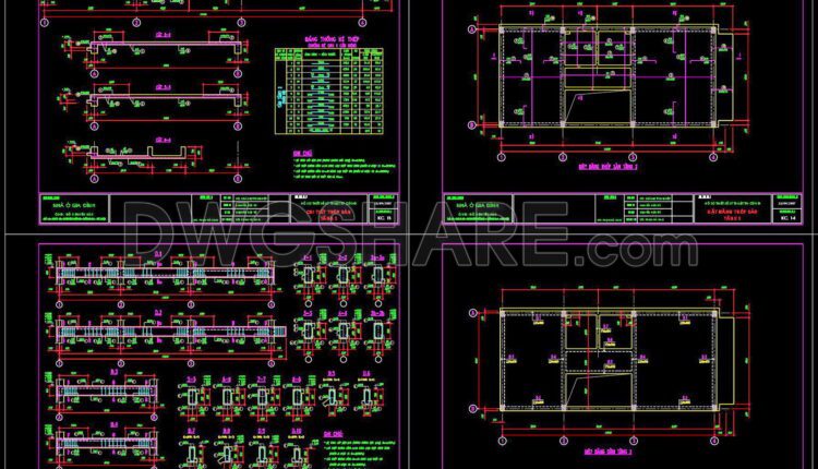 345. Free Download of Structural CAD Drawings for 5m x 12m Reinforced Concrete Townhouse (3)